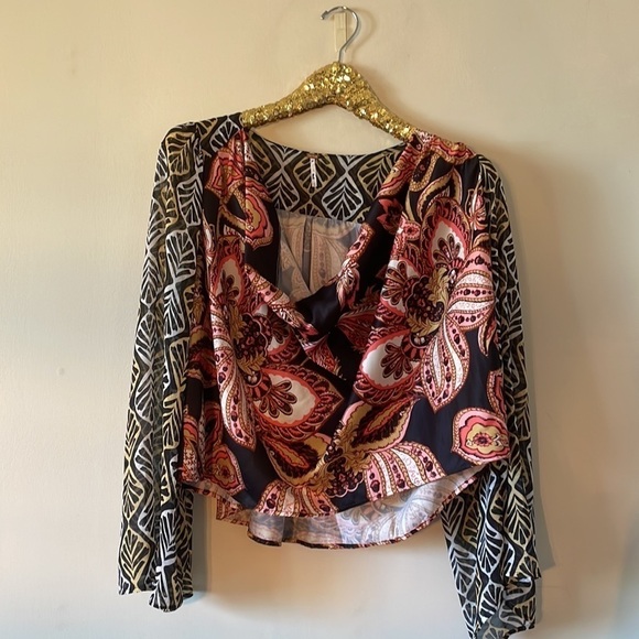 Free People Aleena Printed Blouse Top - Picture 11 of 17
